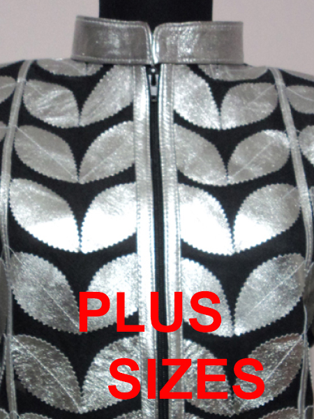 Click to See Available Colours of Plus Size Leather Leaf Jackets for Woman Design 01 Genuine Short Zip Up Light Lightweight